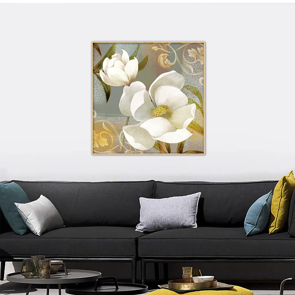 Modern amerikan tarzı basit tarzı dekoratif boyama, çiçek yağlıboya ışık lüks duvar resimleri