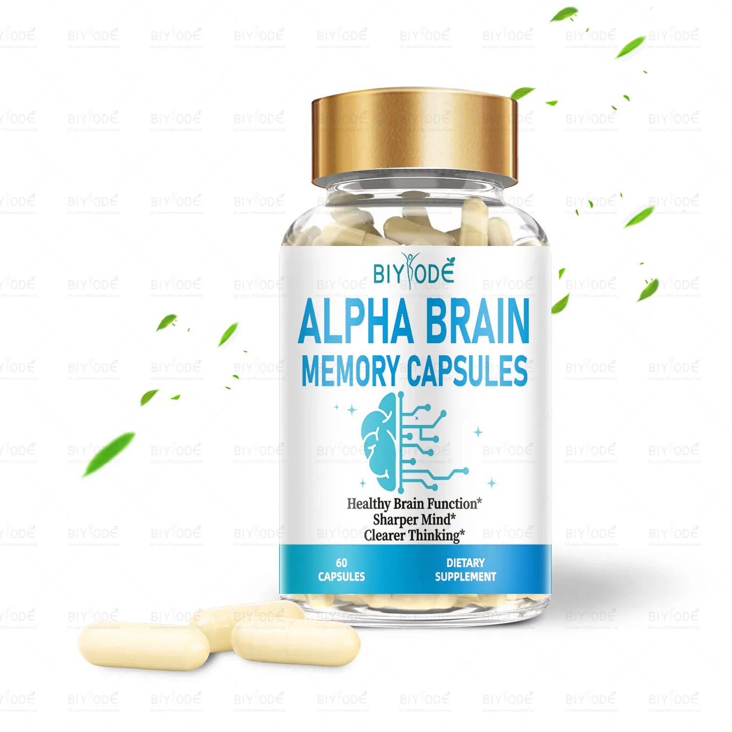 Biyode alpha brain health support nootropics booster supplement wholesale effective formula vitamin b memory brain capsules