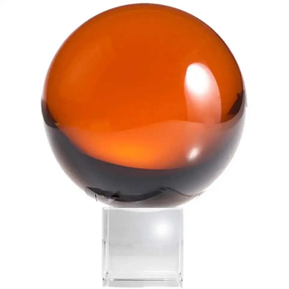 Bola de esfera de cristal roja de belleza K9 al por mayor de fábrica, bola de cristal personalizada hecha a mano con soporte para decoración de bodas