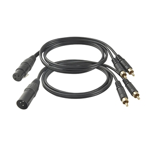 音频RCA电缆公至2 XLR 3针公母加农炮放大器混合插头影音电缆双XLR至双RCA电缆1M - Product Image 1
