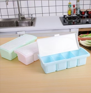 多機能プラスチック調味料ボックス塩調味料ボックスキッチンセパレーター蓋付きスプーン付き調味料ジャースパイスジャーセット - Product Image 4