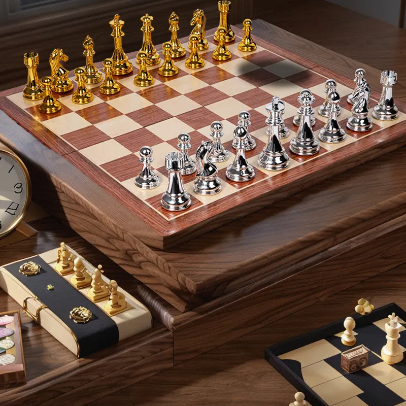 Jeu d'échecs dépliables en bois avec pièces lestées et king sets pour enfants aux états-unis