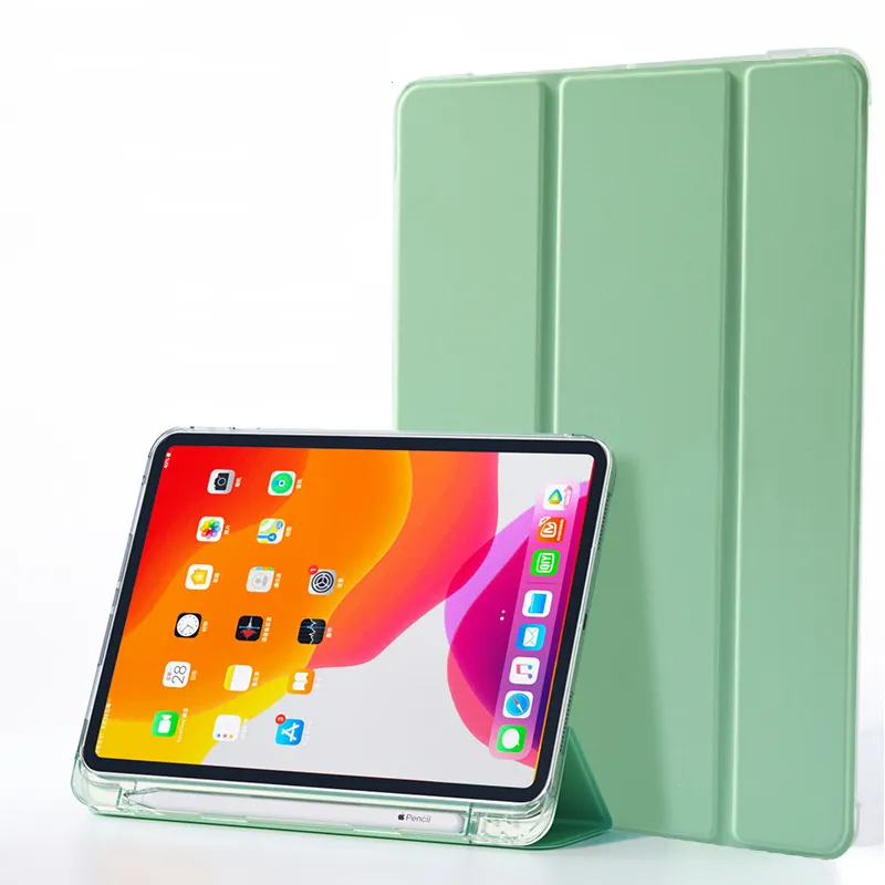 Leder ärmel ständer Stoß feste Flip Soft Clear Cover Tablet-Hülle für Apple iPad Air Pro MINI 3 4 5 6 7 8 9 10 11 Zoll