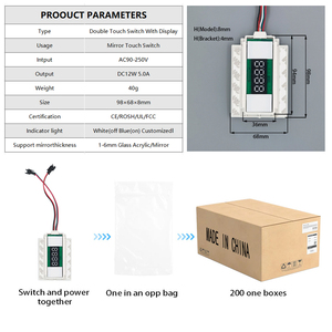 Multi-Function Smart Touch Dimmer <strong>Switch</strong> Integrated Two-Button Tircolor Touch <strong>Sensor</strong> <strong>Switch</strong> Inductive <strong>Switches</strong> for Convenience - Product Image 4
