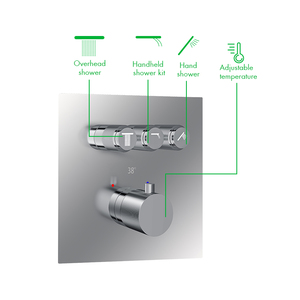 Nuevo DISEÑO DE Hotel y estilo doméstico Control de botón Themestic Accesorios de latón Válvula de control de ducha de tres funciones incorporada - Product Image 5