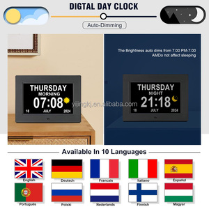 Custom 7'' 7 Inch Playing <strong>Photo</strong>/Video <strong>Function</strong> <strong>Digital</strong> Clock <strong>Frame</strong> <strong>with</strong> Calendar and Day - Product Image 3