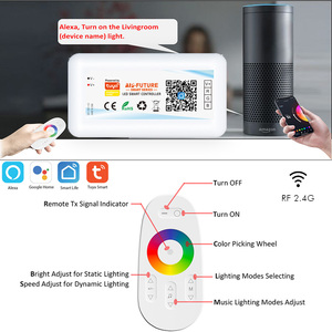 Tuya Smart Life контроллер Wi-Fi с 2,4 г RF пульт дистанционного управления для RGBW 4 в 1 Светодиодные полосы Голосовое управление от Alexa Google Home - Product Image 3