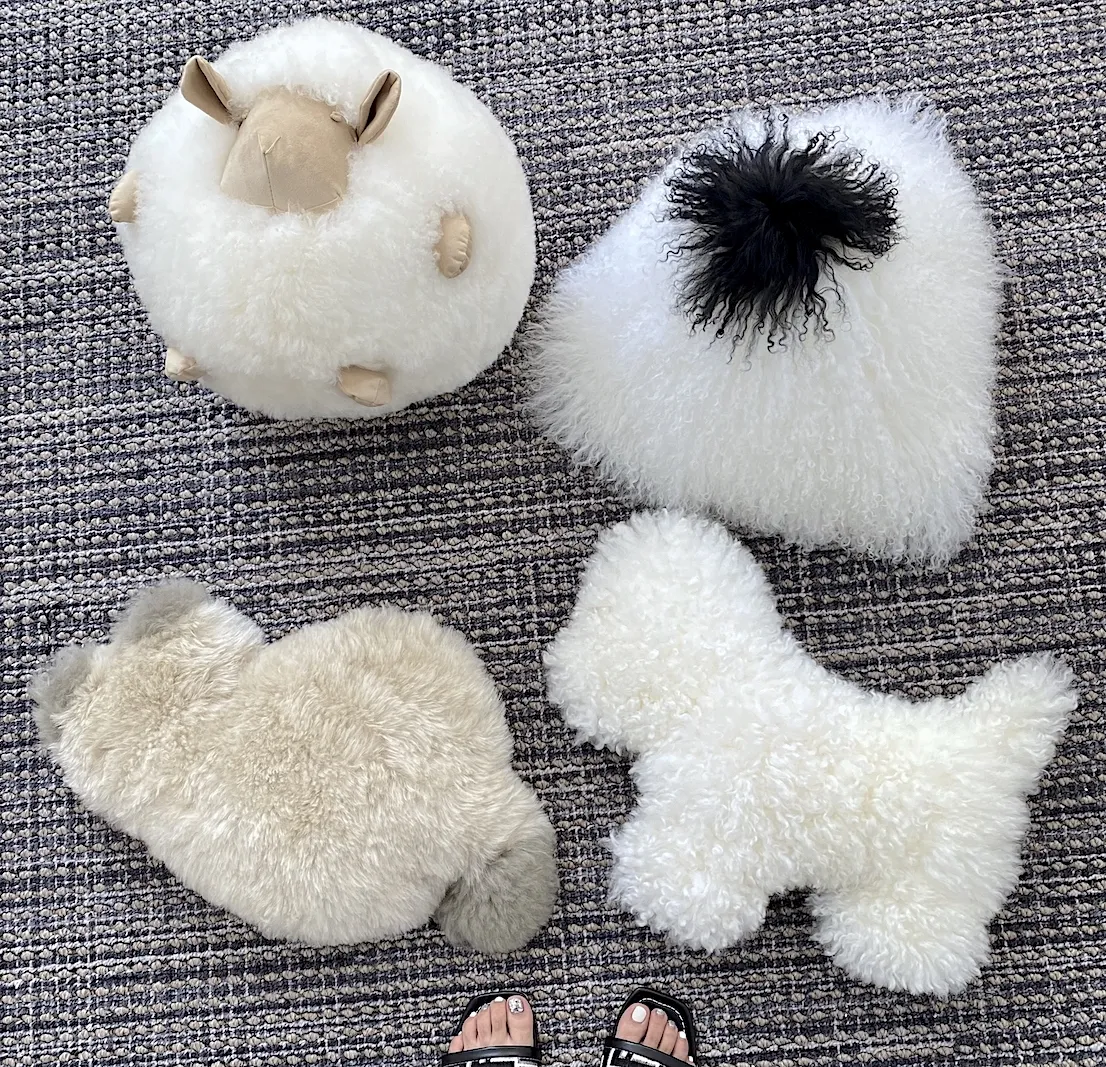 New mini soft sheepskin Animal toy real shearling fur animal sheepskin toy