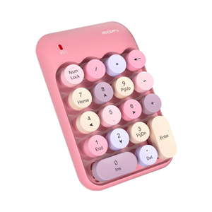 <strong>18</strong>-<strong>Keys</strong> <strong>USB</strong> Wireless <strong>Numeric</strong> Keypad 2.4G Portable Keycap Extensions Pink Numpad for Financial Accounting - Product Image 1
