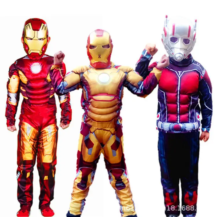 Bodysuit Tight Birthday Party Role play Jumpsuit Movie TV Halloween Boys Marvel Heroes Cosplay Iron Man Costume for Kids
