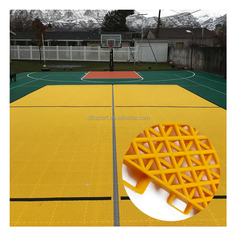 Anti-Slip 3*3 outdoor and indoor sports interlocking flooring tiles for tennis and multi sports basketball court