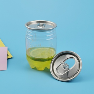 ジュースビジネス用ボトル透明ジュースボトル11OZ使い捨てプラスチック空ティーカップ空ボトル密閉缶スパークリング