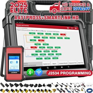 2025 son X431 PRO3S + SmartLink C HD küresel sürüm 2V 24V destek ECU kodlama CANFD DOIP kamyon araç teşhis aracı