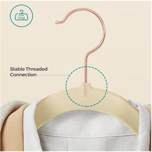 50 pak gantungan beludru emas mawar tahan lama untuk bayi & anak 360 derajat kait putar hemat ruang gantungan pakaian lemari Vietnam - Product Image 2