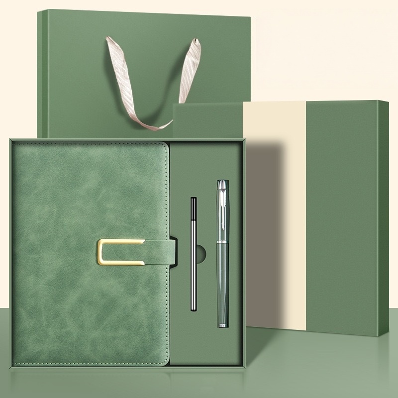 Vert Matcha + stylo en métal + noyau de stylo + sac cadeau