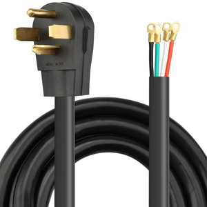 4プロングドライヤー電源コード30A SRDT 3/10awg 240v Nema 14-30pエルボープラグスペード端子付き交換延長コードドライヤー用