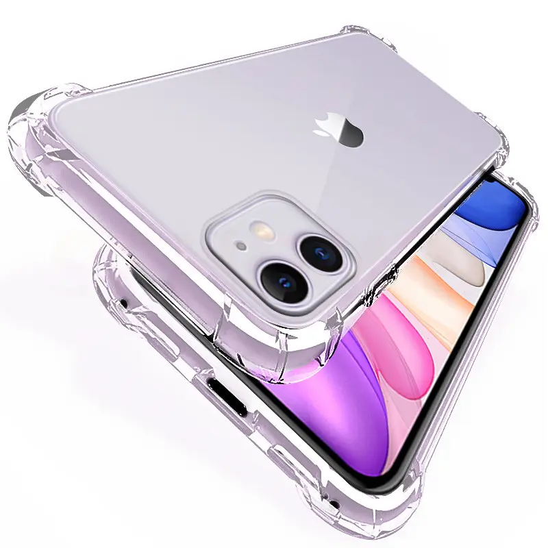 Luxe Schokbestendig Siliconen Telefoon Case Voor Iphone 11 Pro X Xr Xs Max 6 6S 7 8 Plus Se 2020 Case Transparante Bescherming Back Cover