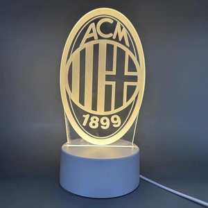Creativo 3d luce notturna del Logo del Club di calcio telecomando Led visuale ambientale lampada da tavolo luce regalo batteria camera da letto 30 piccoli moderni - Product Image 3