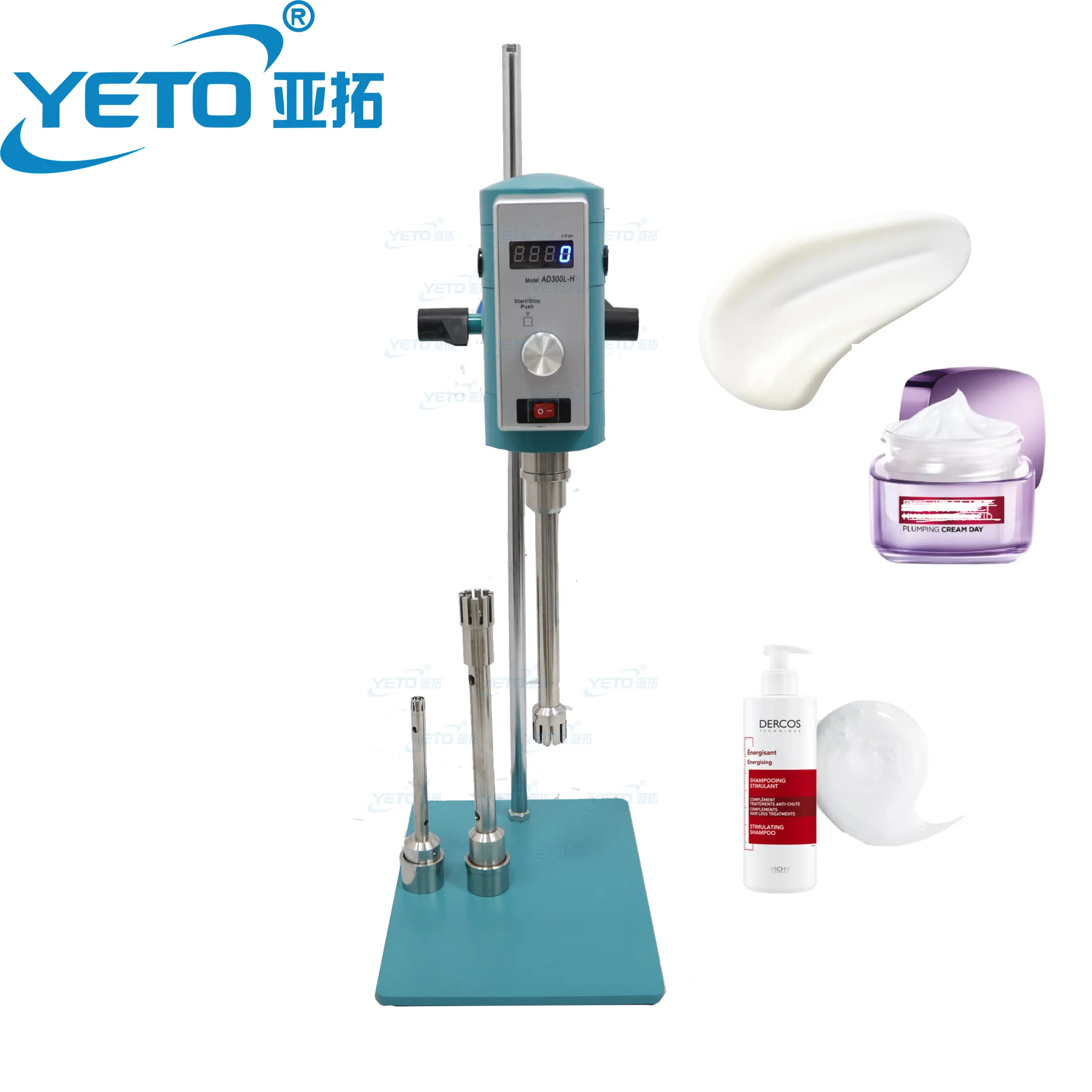YETO- 800ml 5L 10L 15L Serie AD digital Pantalla homogeneizadora de laboratorio Mezclador cosmético de laboratorio a pequeña escala Homogeneización DE ALTO cizallamiento