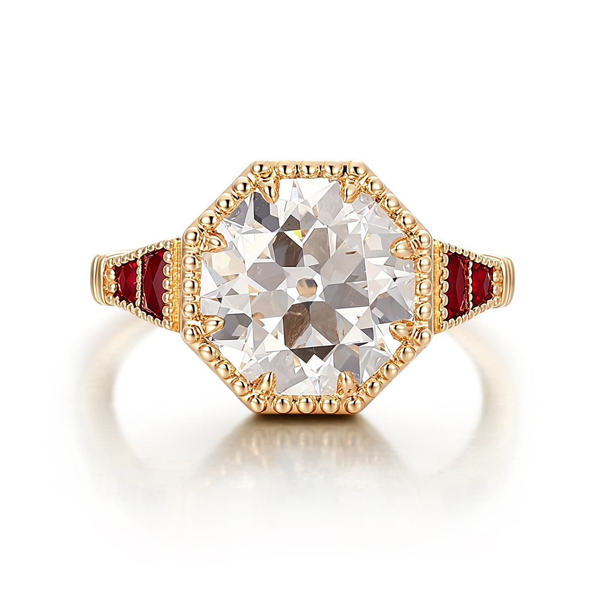 Bague en or massif 14 carats avec diamant de laboratoire