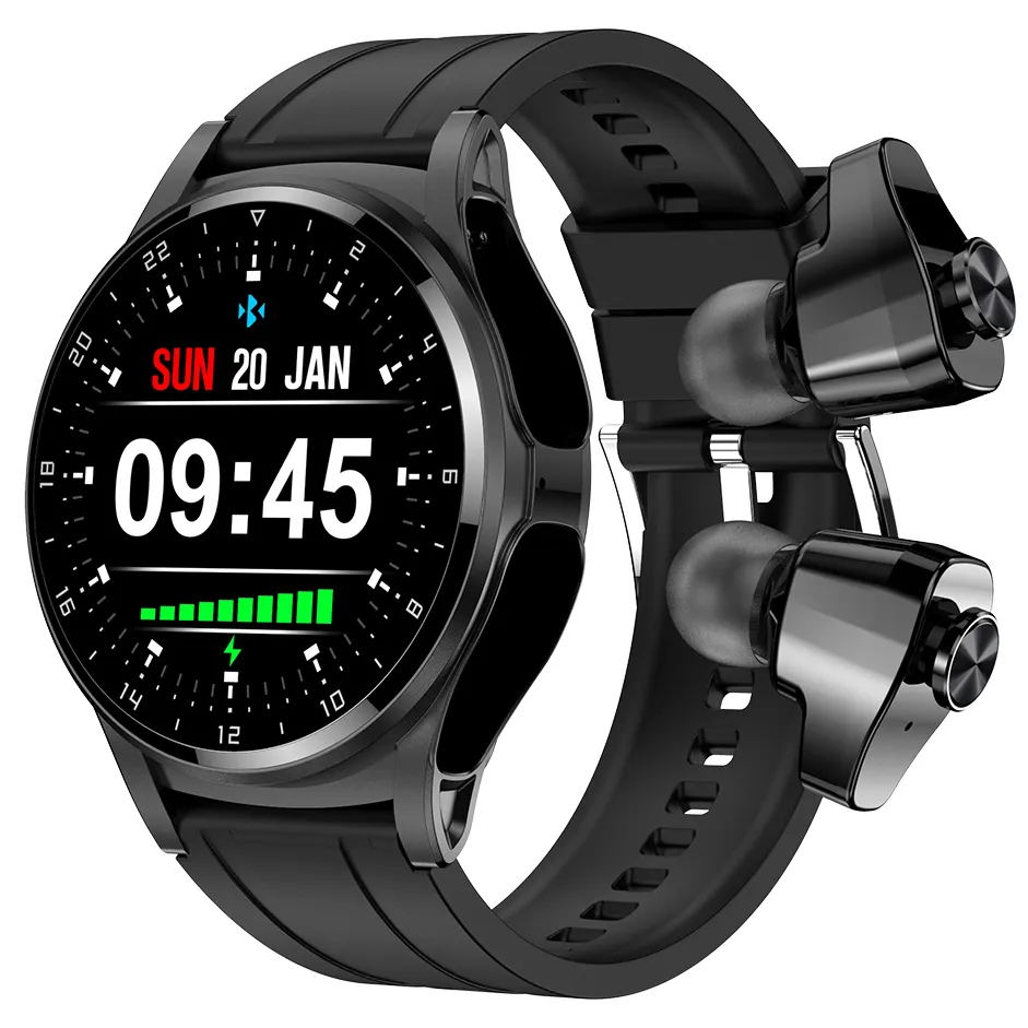 VALDUS 400 mAH 2 en 1 TWS Écouteurs Écran 1.39 HD Montre Intelligente NFC Fréquence Cardiaque SpO2 Pression Artérielle Plus Modes Sportifs GT66