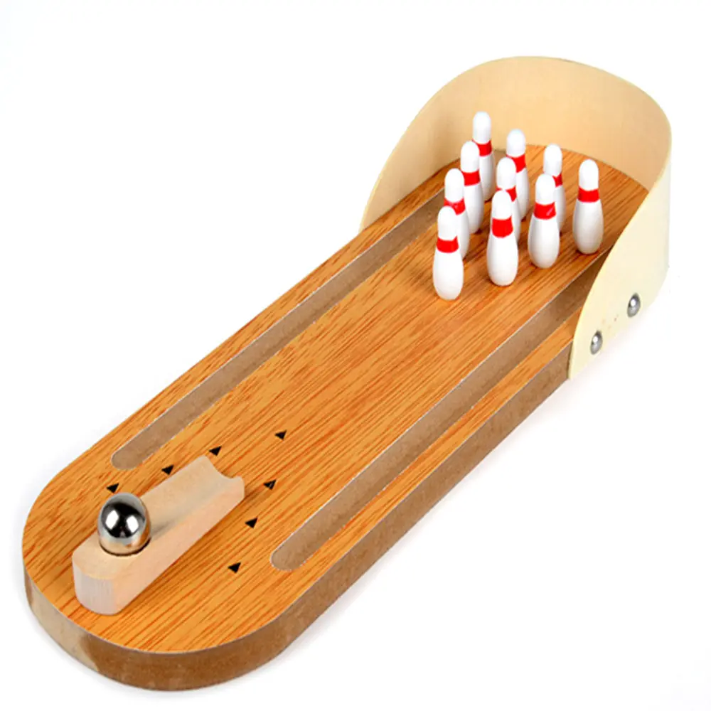 LZY721 Hot Sale Wooden Toys Mini Bowling Toy Wooden Bowling Table Game Children's Educational Toys