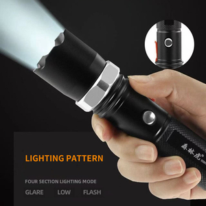 800 lumen siêu sáng Zoom <span class=keywords><strong>Torch</strong></span> ánh sáng mạnh mẽ zoom chiến thuật màu đen Sạc Led đèn pin - Product Image 4
