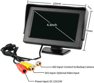 4.3&quot; Screen for Rear View <strong>Reverse</strong> Camera TFT <strong>LCD</strong> <strong>Display</strong> HD Digital Color 4.3 Inch PAL/NTSC with Suction Mount Car Monitor - Product Image 5