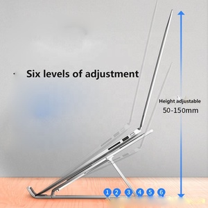Gadgets Soporte Aleación de aluminio PC Soporte de computadora Tableta portátil 7 Enchufe Ajustable Metal Notebook Soporte plegable para computadora portátil - Product Image 2