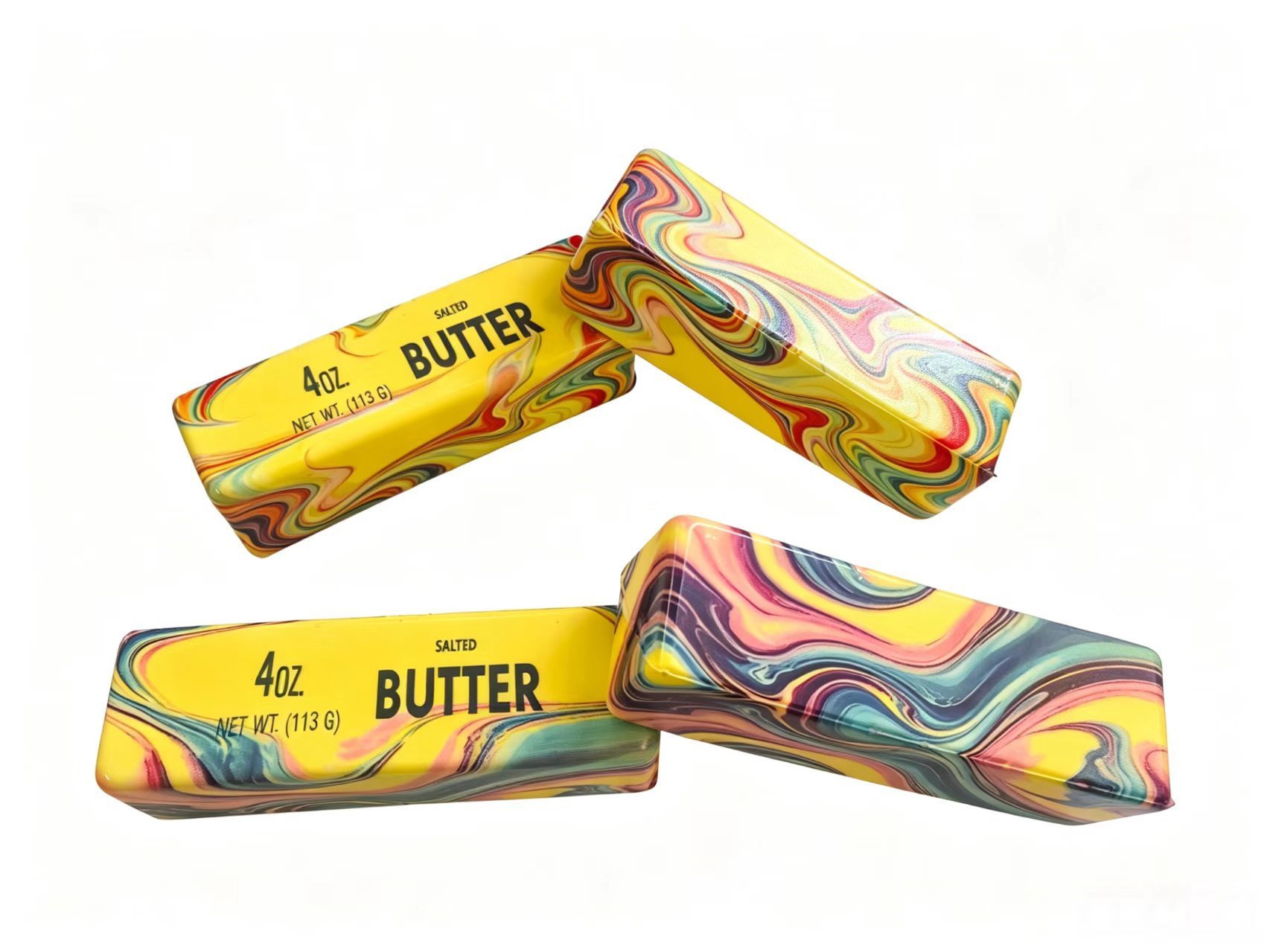 bâton de beurre coloré