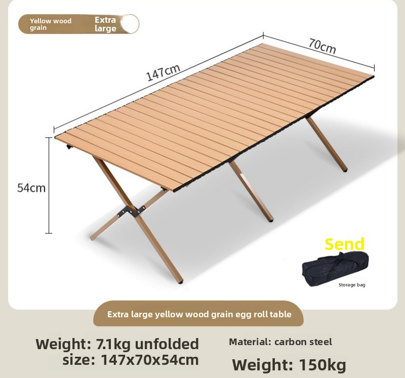 150 cm - Acier au carbone - Grain de bois jaune