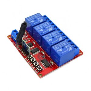 Modulo di guida del relè di ritardo della scheda del ricevitore a infrarossi IR + telecomando a 5 tasti interruttore di interblocco autobloccante 12V 4 canali