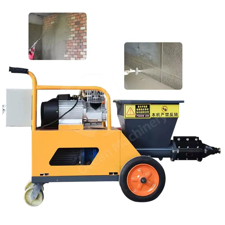Máquina de gesso elétrica para pulverizador de cimento, motor pneumático barato para projetor de concreto e argamassa