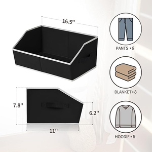 <span class=keywords><strong>6</strong></span>-Mảnh <span class=keywords><strong>Cube</strong></span> Lưu Trữ Thùng Hình Thang Tủ Quần Áo Tổ Chức Với Xử Lý Màu Đen Trang Trí Lưu Trữ Giỏ Cho Nhà Sử Dụng - Product Image 5