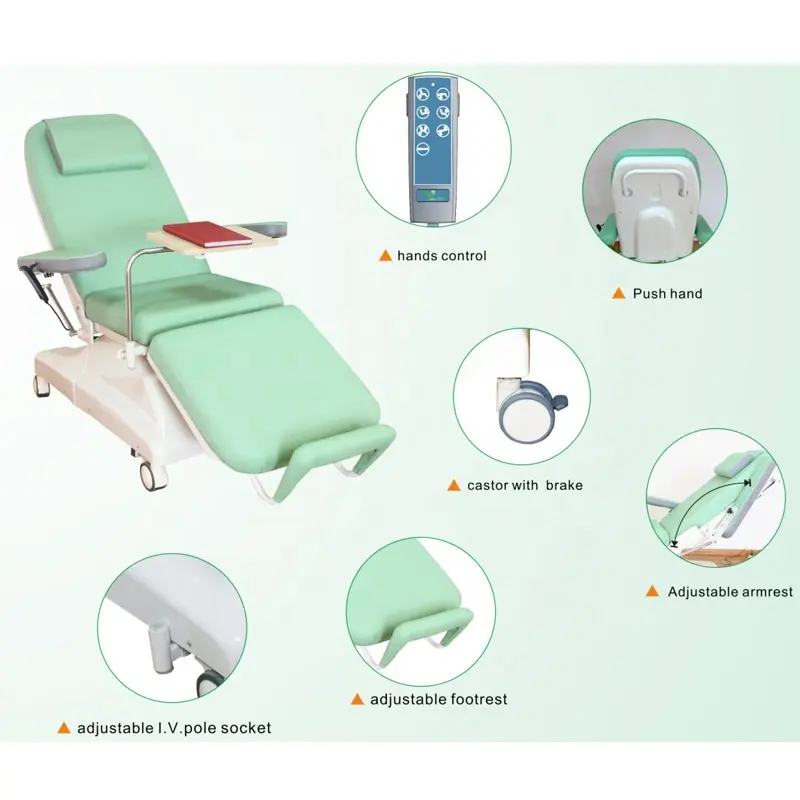 New Design Electric Blood Collection Dialysis Chair for Hospital Use