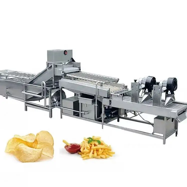 Voll automatische industrielle gefrorene Pommes Frites Produktions linie Cassava Fresh Finger Kartoffel chips Herstellung Maschine Preis