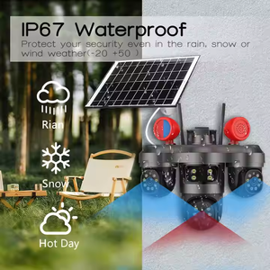Cámara CCTV inalámbrica 4G IP 3 lentes 3 pantallas 6MP HD Red exterior PTZ Seguridad CMOS Tarjeta SD Almacenamiento DE DATOS Estilo reflector