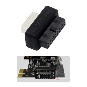 USB3.0 19P/20P to TYPE-E 90度コンバータアダプターUSBヘッダーコンピュータマザーボード用ラップトップフロントタイプCプラグインポート