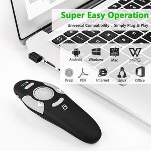 Vendita calda 2.4G RF Wireless Presenter presentazione PPT puntatore Laser rosso pagina tornitura telecomando Air Mouse PowerPoint Clicker - Product Image 2
