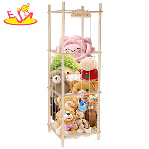 Xoay bằng gỗ sở thú theo chủ đề đồ chơi sang trọng Tổ Chức-nhiều lớp hình trụ Thú nhồi bông lưu trữ giá với "sở thú của chúng tôi" dấu hiệu w08c409 - Product Image 4