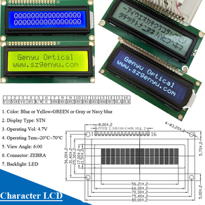 Carattere blu lcd 16x2 Display personalizzato fabbrica giallo-verde COB 128x64 schermo LCD monocromatico modulo LCD 20x4 caratteri - Product Image 4