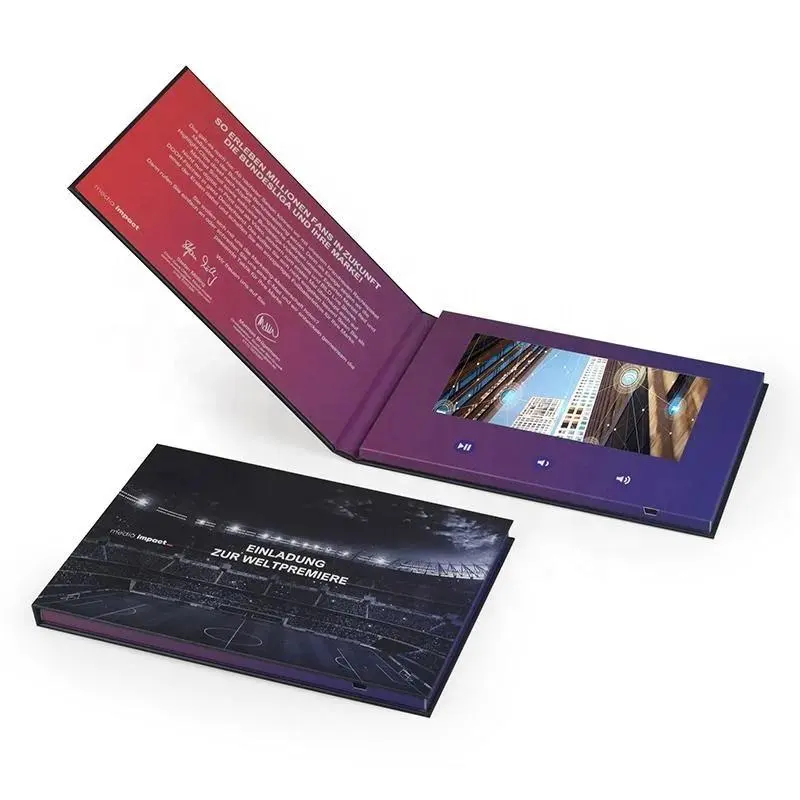 Brochure Lcd promozionale personalizzata Video libro digitale 2.4 4.3 5 7 10 pollici IPS schermo LCD Video Business carta regalo Video Brochure Video