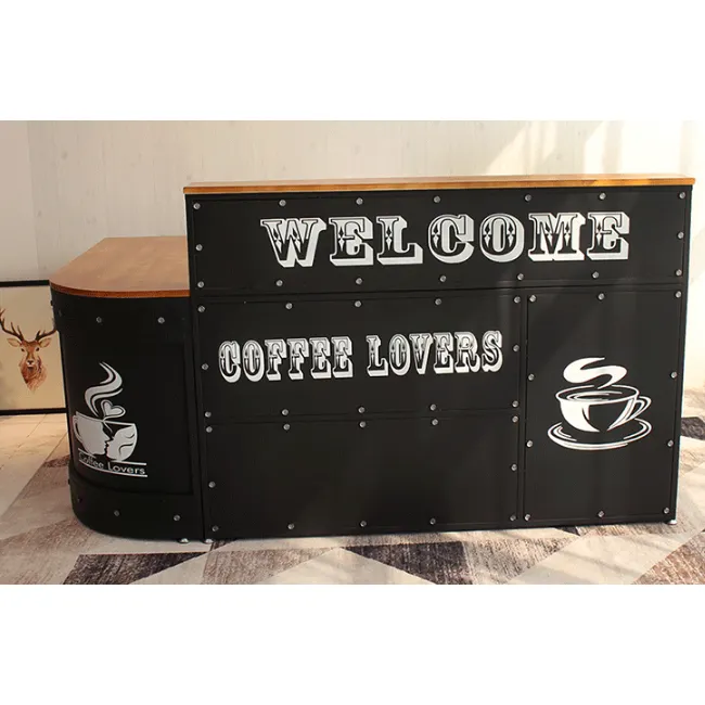 Kaffee bar Theke Coffeeshop Theke Design Coffeeshops Empfänge Schreibtisch zum Verkaufs preis Metall Rezeption Schalter Auschecken