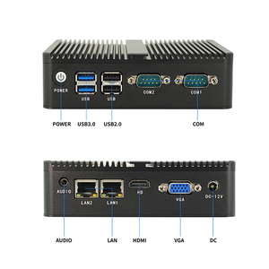 Robuster Mini-PC Industrie Intel N2840 Dual Core 2 * RJ45 2 * RS232 Dual Display Linux Pro Barebone Lüfter loser tragbarer NUC-Computer