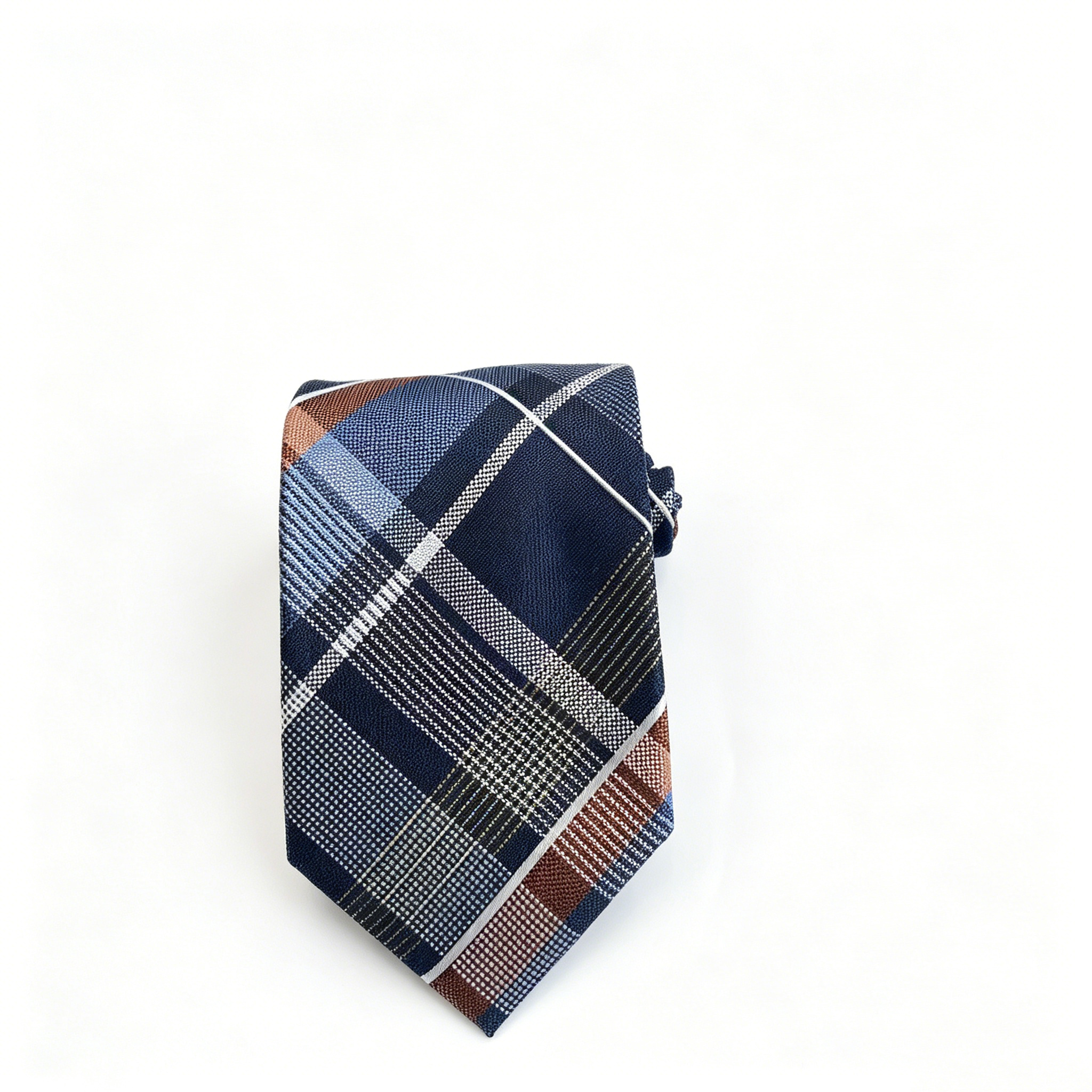 Navy & Rust Brown Tartan