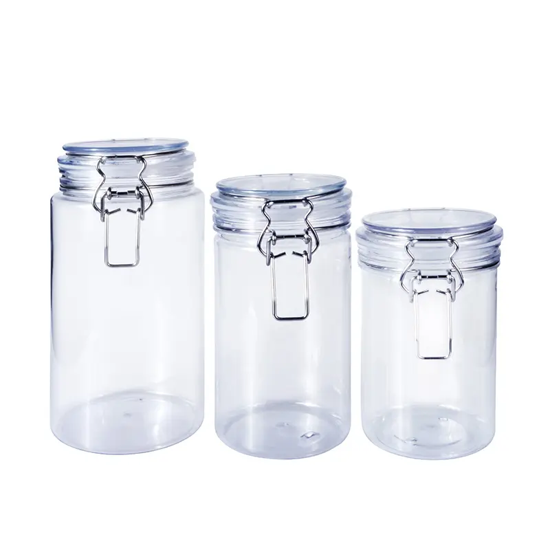 Wholesale Food Storage Container Airtight Plastic Packaging 40ミリリットル60ミリリットル120ミリリットル150ミリリットルAir Seal PET Jar With Lock
