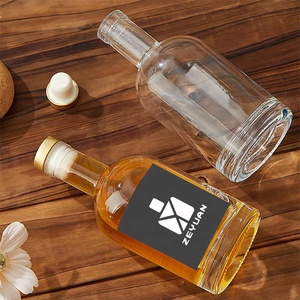 700ml 750ml Nordic Empty Rum <strong>Whisky</strong> Vodka Spirit Glass Liquor <strong>Bottle</strong> with Cork for Liquor Whiskey 200ml 375ml 1L - Product Image 2