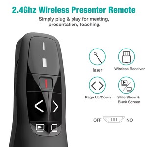Беспроводной Bluetooth USB Powerpoint PPT лазерная указка красная USB лазерная указка презентационный кликер для Powerpoint - Product Image 3