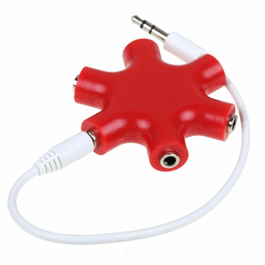 Adaptador divisor de Audio con cable auxiliar, conector Multi de 6 vías, 3,5mm, concentrador de auriculares estéreo para teléfono, MP3, MP4, reproductor de música