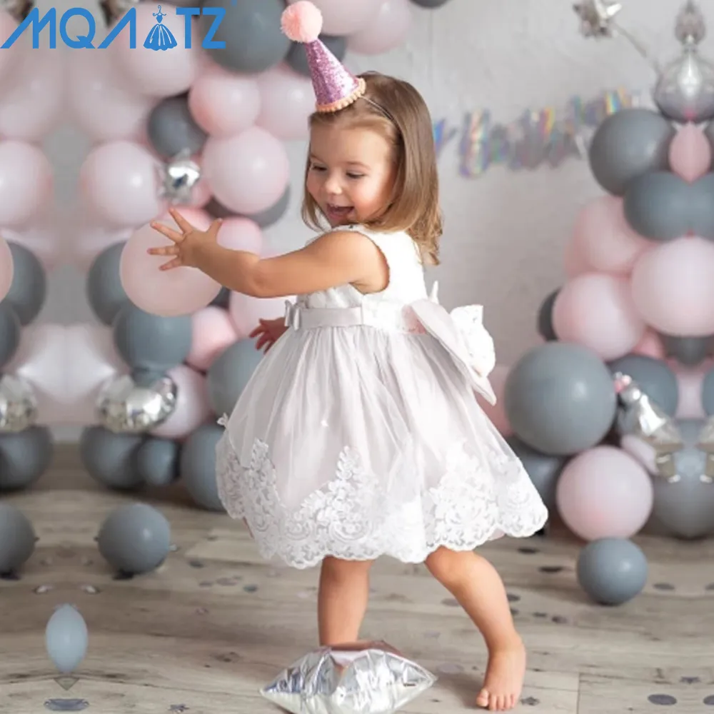 MQATZ बच्चों के कपड़े नवजात शिशु लड़की कपड़े पार्टी दिलाना बच्चों 1 साल बच्चा फूल लड़कियों पोशाक L1911XZ